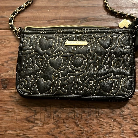 Betsey Johnson Black and Gold Small Purse - Picture 2 of 9